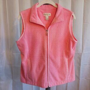 Sport Haley Soft Pink Zip-Front Fleece Vest with On-seam Pockets